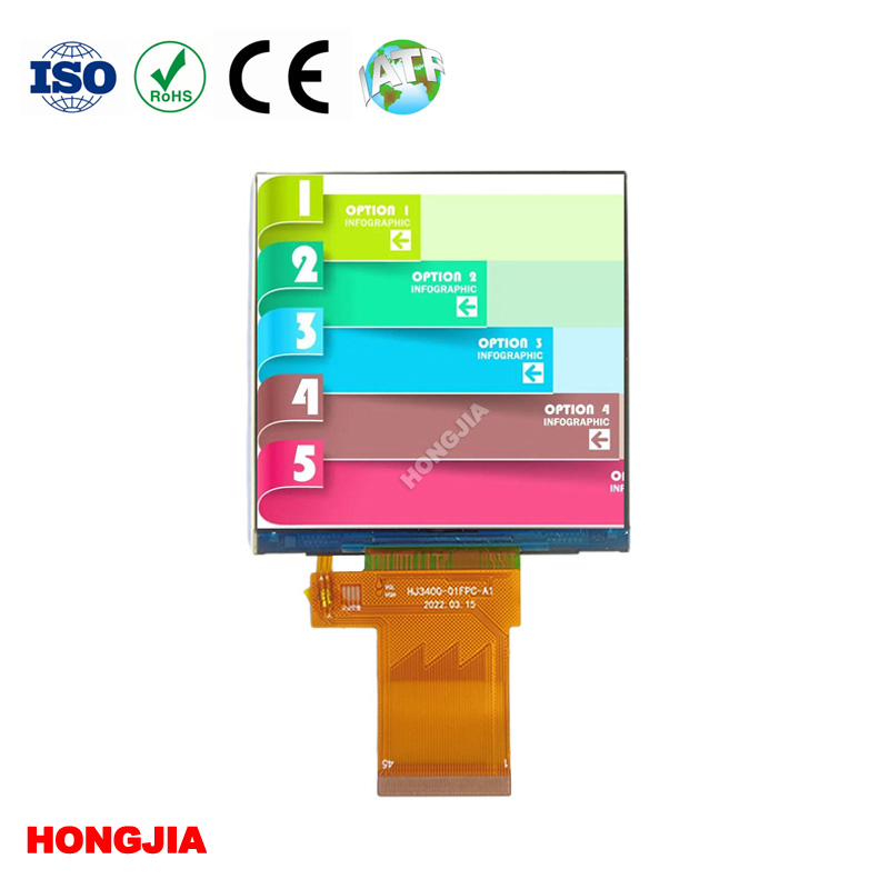 Màn hình LCD vuông 3,4 inch, độ phân giải 480*480, giao diện RGB, 16/18/24-bit